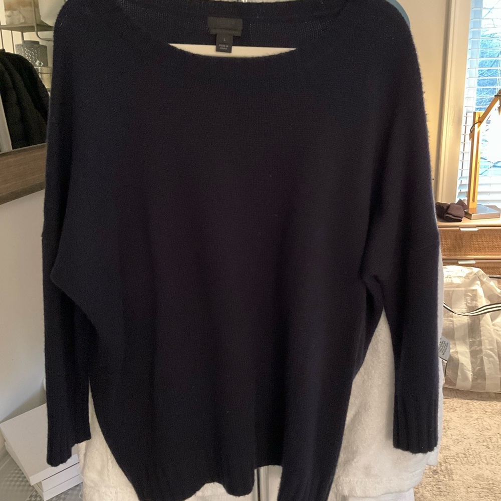 J.CREW CASHMERE Women's Navy Sweater